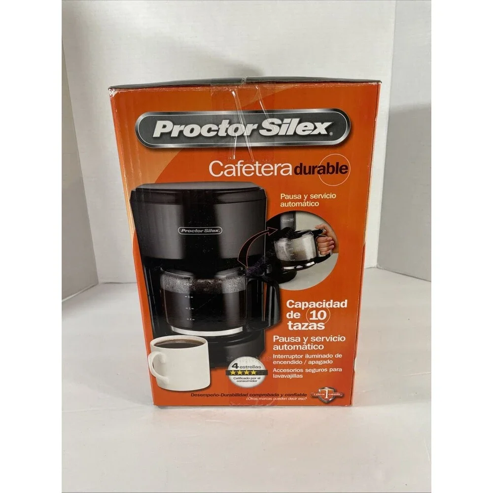 Proctor Silex 10 Cup Coffee Maker Black Auto Pause & Serve - New Sealed